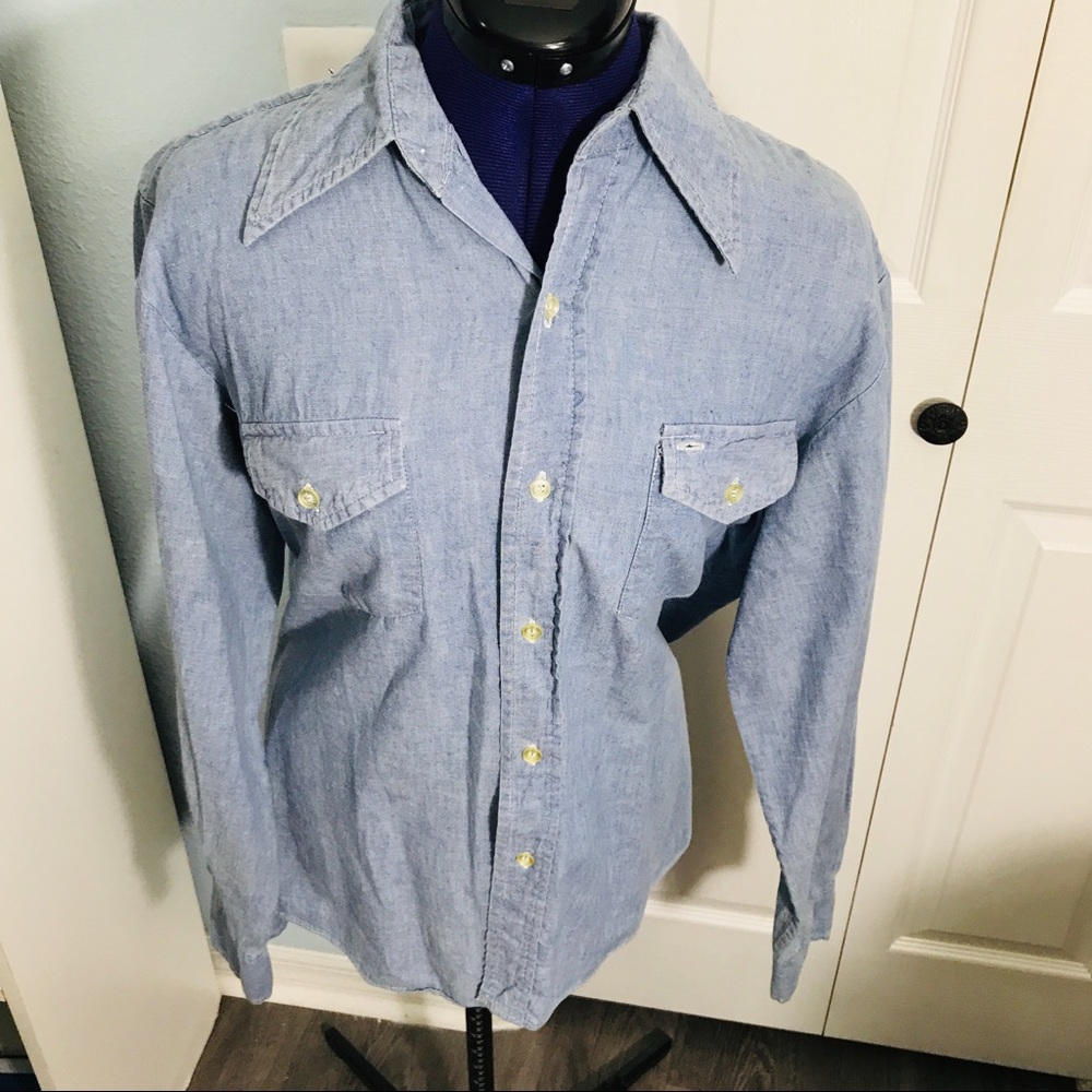 Vintage Eagle Soft Denim Button Down Shirt Medium